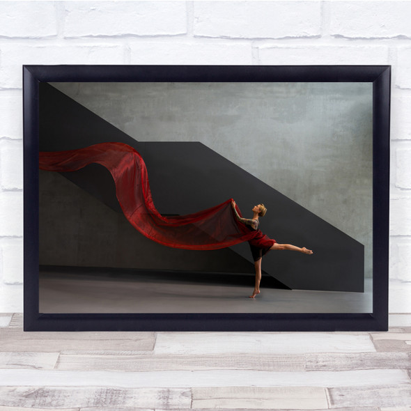 Landscape Ballet Dance Art Women Beautiful Red Wave Dancing Elegance Print