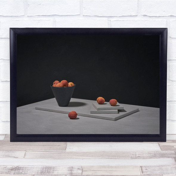 Modern Still Life Food Minimalist Peaches In Bowl On Kitchen Counter Print