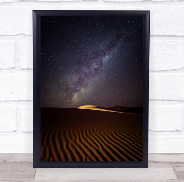 Africa Desert Dunes Namibia Night Sand Sky Sossusvlei Stars Dune Wall Art Print