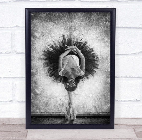 Ballet Ballerina Texture Illustration Balance Pose Flexible Skit Wall Art Print