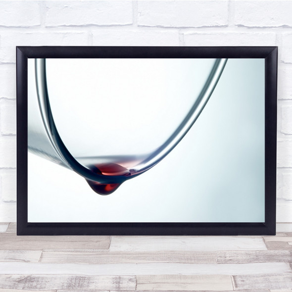 Beverage Clear Down Drop Drops Empty Falling Fluid Fragile Glass Wall Art Print