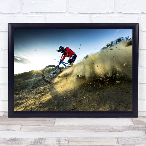 Bike Downhill Action Mountain bike Slope Extreme Adventure Sport Wall Art Print