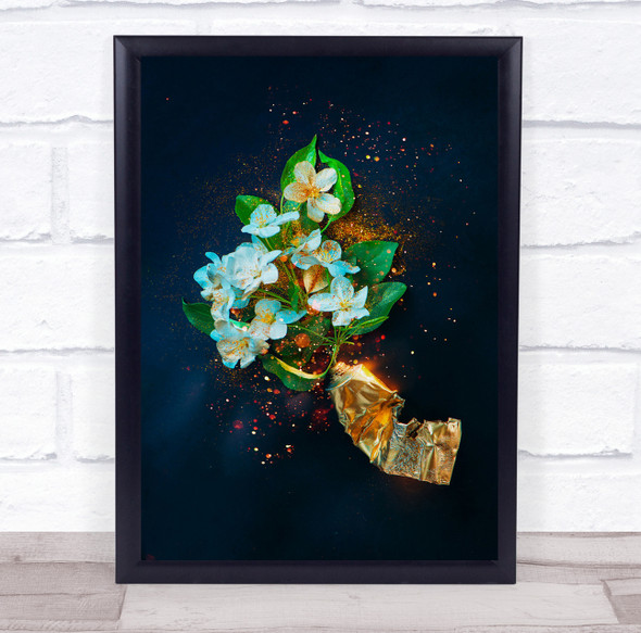 Chalk Drawing Leaves Floral Spring Blossom Fresh Green Botanical Wall Art Print