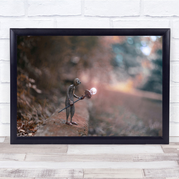 Doll Light Lamp Still Life Goggles Figure Macro Small Tiny Bokeh Wall Art Print