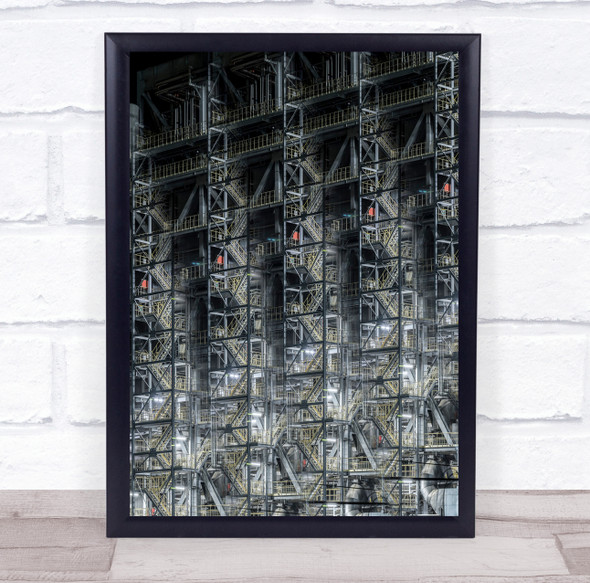 Factory Construction Industry Industrial Balcony Balconies Metal Wall Art Print