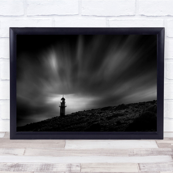 Fine Art Black White Long Exposure Landscape Dramatic Clouds Sky Wall Art Print