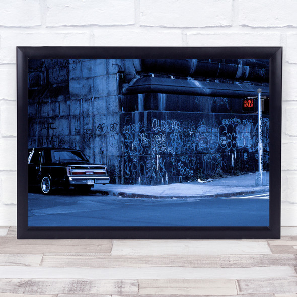 Forbidden Car Classic Graffiti Street Corner Intersection Facade Wall Art Print