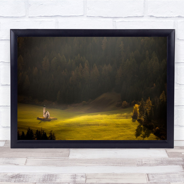 Landscape Forest Field Light Shadow Tower Isolation Alone Lonely Wall Art Print