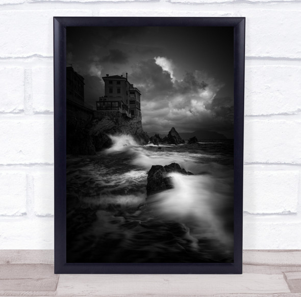 Nervi Liguria Italy Sea Coast Genova Genoa Seascape Moods Sunset Wall Art Print