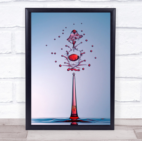 Red Splash Abstract Still Life Water Drop Drops Droplets Sceptre Wall Art Print