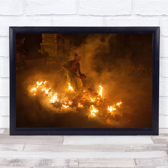 Ritual Ceremony Indigenous Native People Flame Fire Burn Burning Wall Art Print