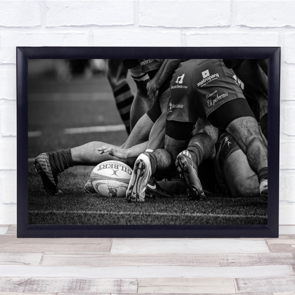 Rugby Ball Group Hand Valencia Sport Sports Reach Reaching Grasp Wall Art Print