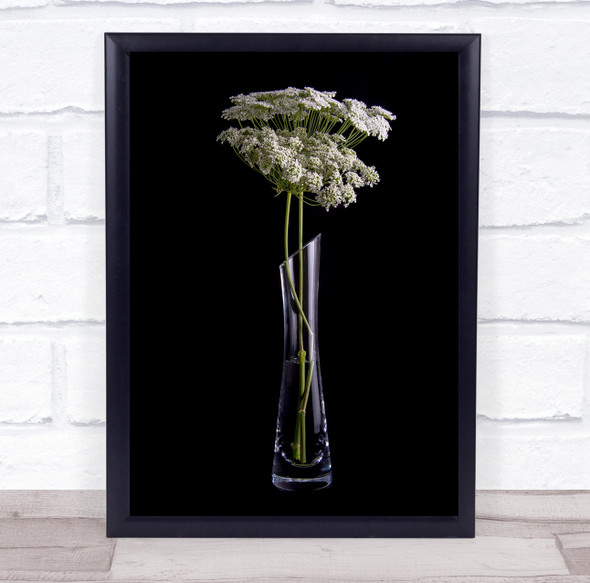 Still Life Vase Glass Dark Low Key Low-Key Flower Flowers Summer Wall Art Print