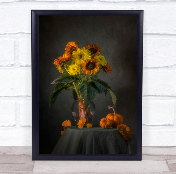 Sunflower Flower Sunflowers Vase Flowers Flora Floral Still Life Wall Art Print