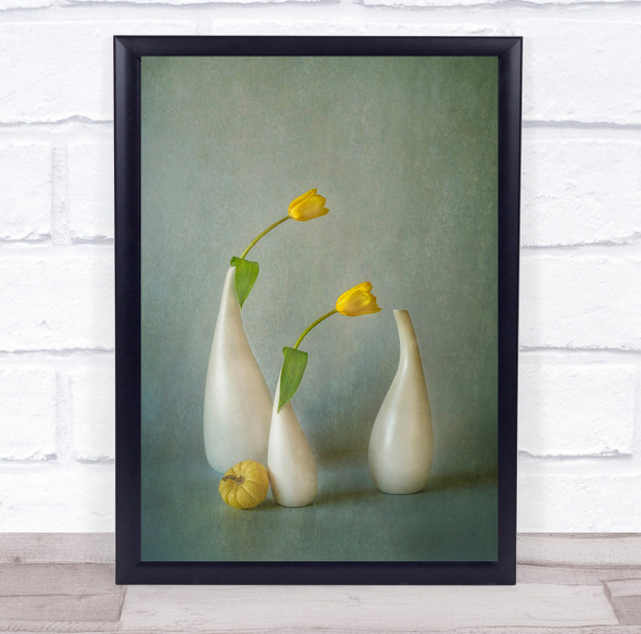 Yellow Tulip Squash Tulips Flower Flowers Flora Floral Botanical Wall Art Print