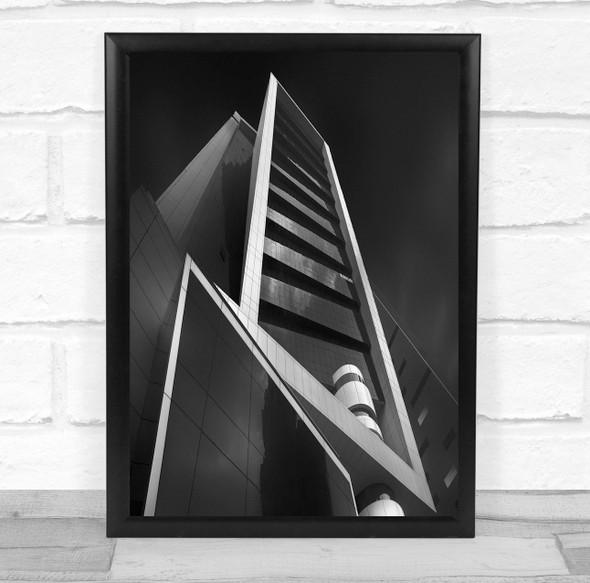 Architecture Office Geometry Shapes Black & White Modern Perspective Pov Print