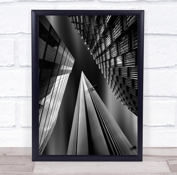 Architecture Triangle Arrow Needle Facade Black & White Windows Pointing Print