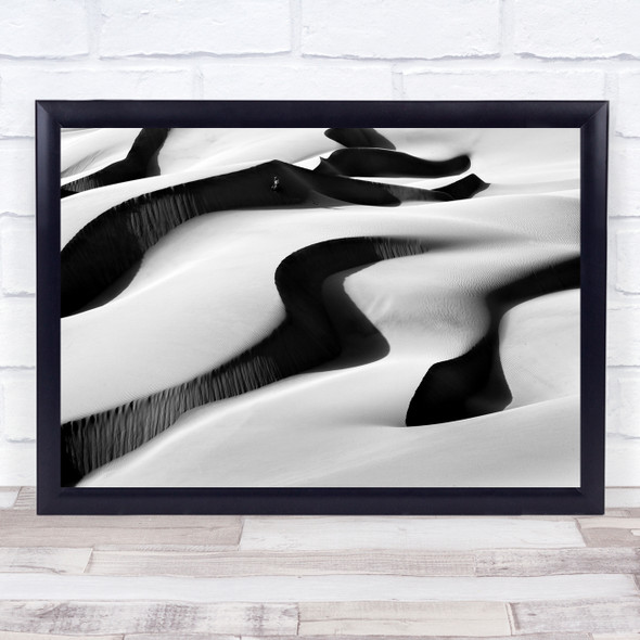 Landscape Wind Desert Sand Marnjab Iran Photographer Black & White Light Print