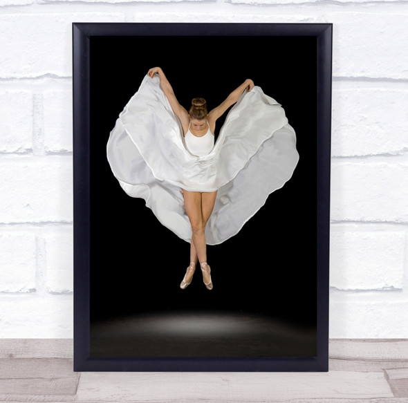 Angel Dress Ballerina Ballet Action Portrait Dance Dancer Wings Wall Art Print