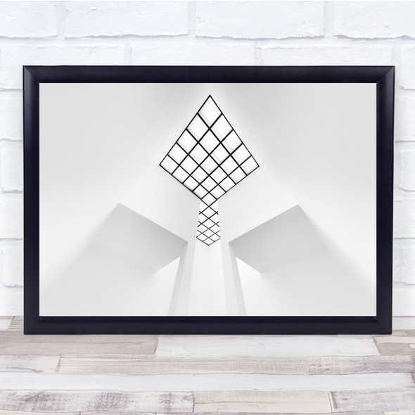 Architecture Germany Museum High Key High-Key White Bright Grid Wall Art Print