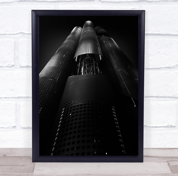 Black and white Industry Machinery Abstract Lowkey architecture Wall Art Print