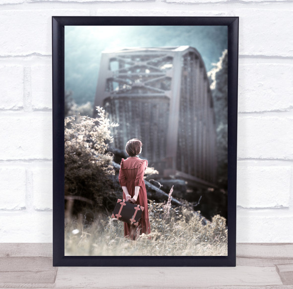 Bridge Passenger Travel Journey Bag Suitcase Landscape Portrait Wall Art Print