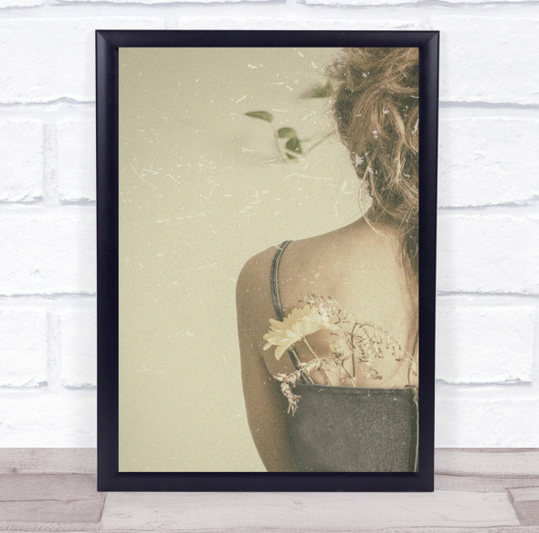 Creative Edit Scratches Texture Portrait Back Behind Girl Model Wall Art Print