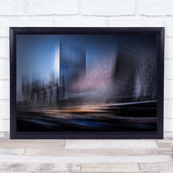 Double Exposure Cityscape Architecture Multiple Skyscraper City Wall Art Print