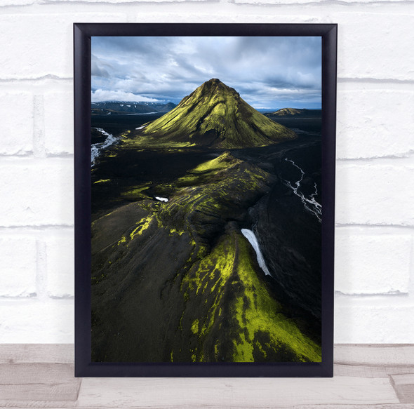 Landscape Hill Hills Mountain Mountains Iceland Green Pyramid - Wall Art Print