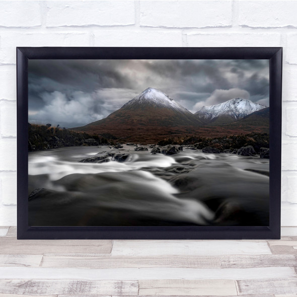 Landscape Isle Of Skye Scotland Mountain Mountains Winter Water Wall Art Print