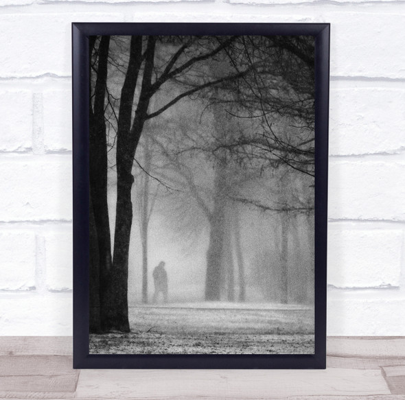 Landscape Snow Snowfall Snowing tree Frozen Cold Frost Way Path Wall Art Print