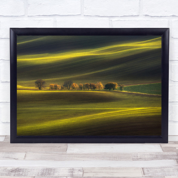 Moravia Shadows Light Autumn Field Tree Moravian Czech Republic Wall Art Print