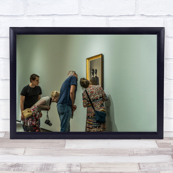 Museum Exhibition Group Looking Watching Frame Painting Curious Wall Art Print