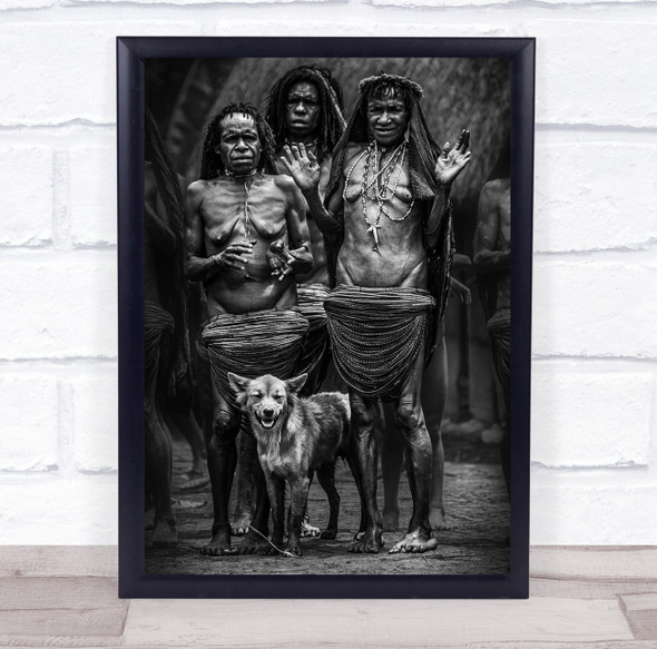 Papua Wamena Indonesia Dani Tribe Fingers Dog Women Without Men Wall Art Print