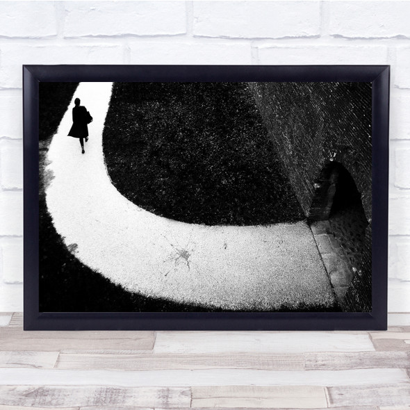 Person Curve Graphic Contrast Gateway Gate Doorway Opening Road Wall Art Print