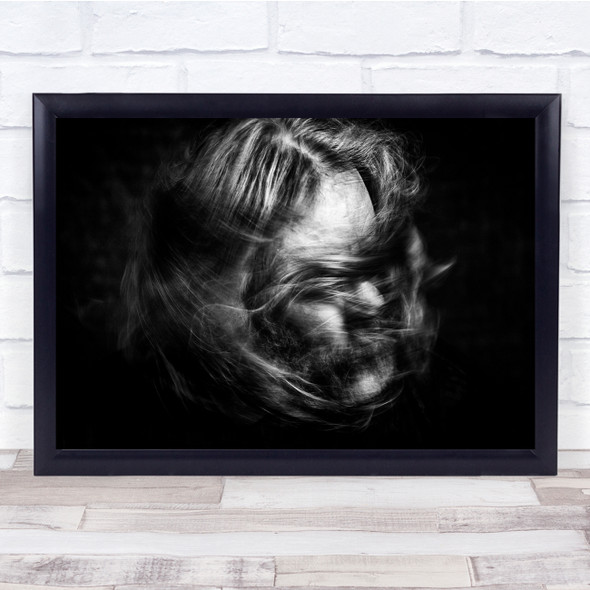 Portrait Mood Emotion Feeling Motion Blur Blurry Hair Man Beard Wall Art Print