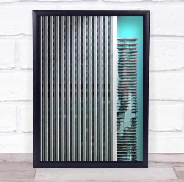 Skyscraper Architecture Building Abstract Facade Chicago Us USA Wall Art Print