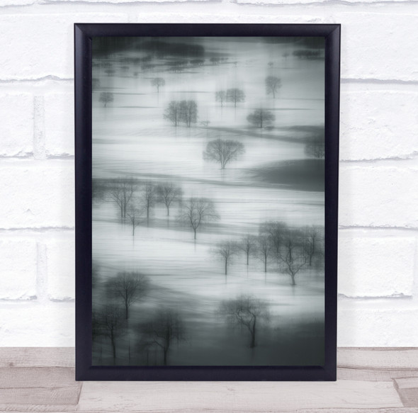 Soft Fog Mist Haze Trees Snow Winter Cold Landscape Blur Blurry Wall Art Print