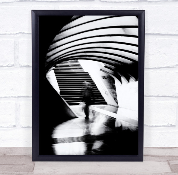 stairs curved roof Street Mood Architecture Conceptual Abstract Wall Art Print