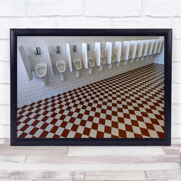 Urinal Bathroom Restroom Toilet Architecture Checkers Chequered Wall Art Print