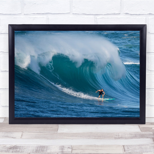 Wave Waves Water Sea Ocean Daredevil Action Sport Sports Surfer Wall Art Print