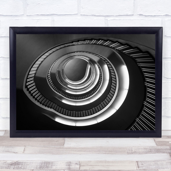 Architecture Abstract Black & White Stairs Staircase Spiral Swirl Twirl Print