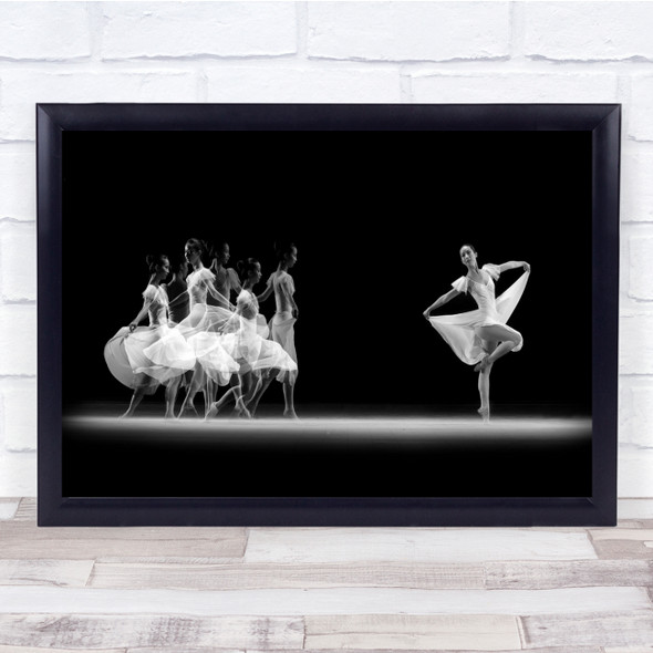 Ballerina Ballet Dance Dancer Dancing People Ghost Black & White Action Print