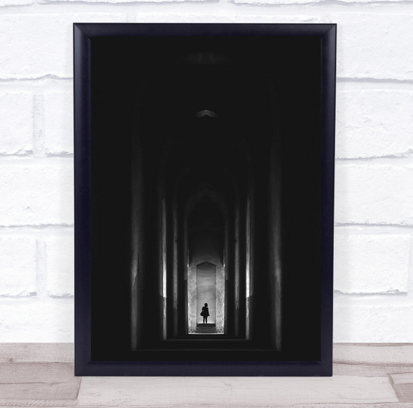 Conceptual Surreal Portrait Shattered Darkness Hopeless church building Print