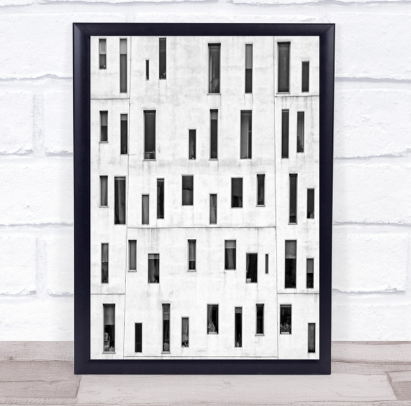 Milano Black & White Windows Italy Facade Graphic Architecture Abstract Print