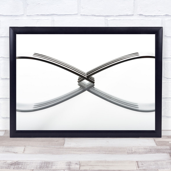 Still Life Black & White Abstract Fork Forks Cutlery Reflection Graphic Print