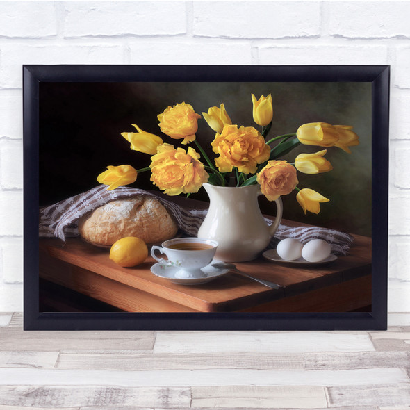 Bouquet Flowers Tulips Decor Indoor Still Life Wall Art Print - PETTEX1683535