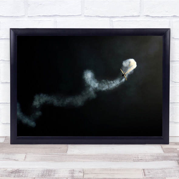 Action Air show Aviation Roll Trick Rolling Dark Smoke Extreme Wall Art Print