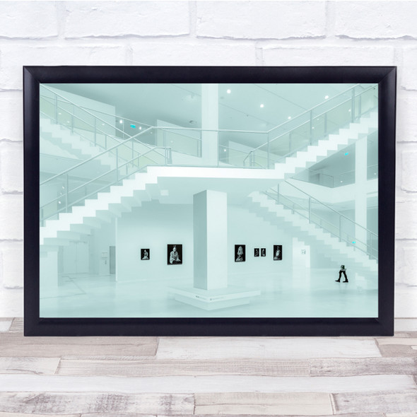 Architecture Abstract Person Museum Berlin gallery Green White Wall Art Print