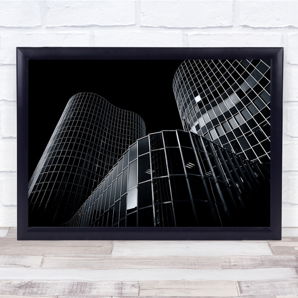 Architecture Skyscraper Black & White Walls Reflection Windows Wall Art Print